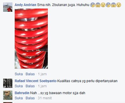 Keluhan Aksesoris Sok Belakang Empuk Kayaba Yamaha Nmax Cat Gampang Mengelupas 04 Pertamax7.com