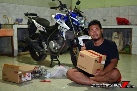Pasang Headlamp Yamaha New Vixion Advance di Vixion lightning, Gampang bikin ganteng 02 Pertamax7.com