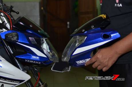 Pasang Headlamp Yamaha New Vixion Advance di Vixion lightning, Gampang bikin ganteng 07 Pertamax7.com