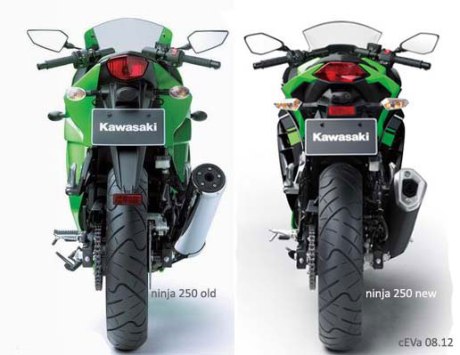 spakbor belakang kawasaki ninja 250 karbu vs kaasaki ninja 250 FI pertamax7.com